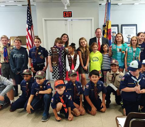 Youth group photo with scouts